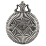 Bronze Masonic Freemasonry Chrome Square and Compass Mason Retro Necklace Pendant Quartz Pocket Watch Best Gifts for Freemason